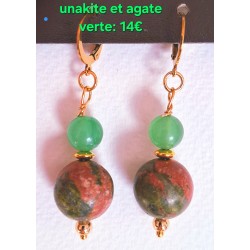 Dormeuses unakite et agate...