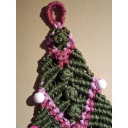 Sapin en macramé de coton biologique Rose