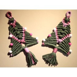 Sapin en macramé de coton biologique Rose