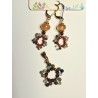 boucles d'oreilles Etoile en cornaline et agate indienne, création Martine Portelli