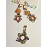 boucles d'oreilles (dormeuses) Etoile en cornaline et agate indienne