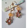 boucles d'oreilles (dormeuses) Etoile en cornaline et agate indienne, création Martine Portelli