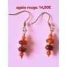 boucles d'oreilles en agate rouge Grenadine, création Martine Portelli