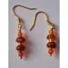 boucles d'oreilles en agate rouge Grenadine, création Martine Portelli