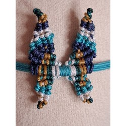 Bracelet coulissant en soie naturelle Papillon Bleu (petit format)