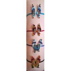 Bracelet coulissant en soie naturelle Papillon Bleu (petit format)