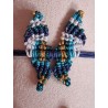 Bracelet coulissant soie macramé Papillon bleu (grand format)
