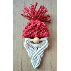 Père Noël en macramé de coton, création Martine Portelli