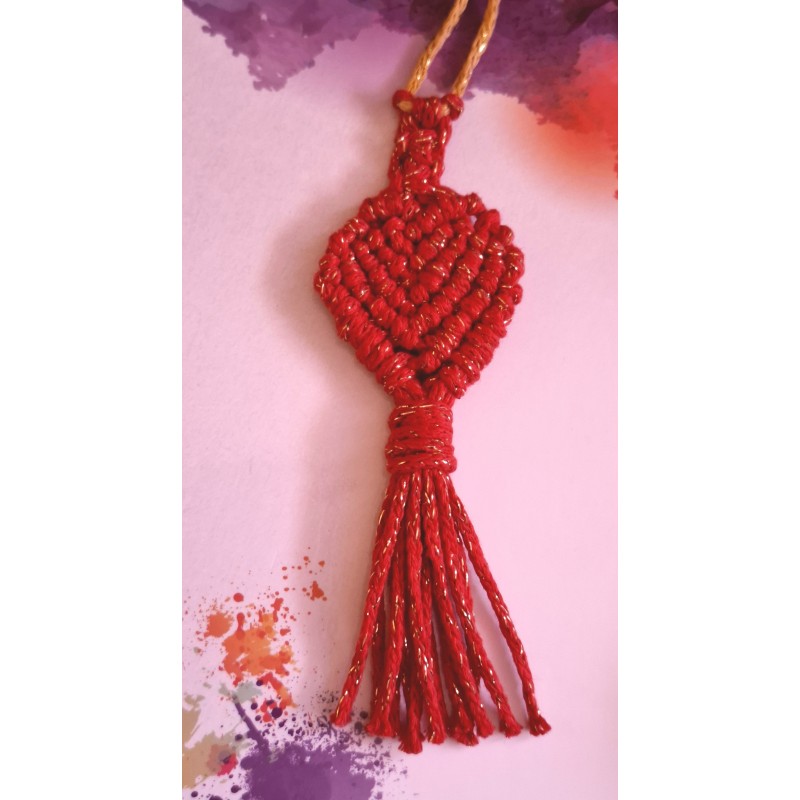 Coeur Rouge métallisé, décoration de Noël, création Martine Portelli