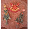 Lot de 3 décorations de Noël en macramé de coton ciré Orangé, création Martine Portelli