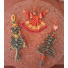 Lot de 3 décorations de Noël en macramé de coton ciré Orangé