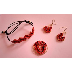 Bracelet coulissant en macramé de coton ciré Valentine