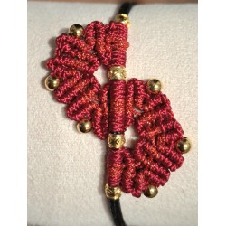 Bracelet coulissant en macramé de soie naturelle Valentine
