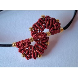 Bracelet coulissant en macramé de soie naturelle Valentine