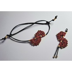 Bracelet coulissant en macramé de soie naturelle Valentine