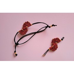 Pendentif en macramé de soie Valentine