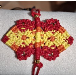 Bracelet tricolore coulissant en macramé de coton ciré Valentine