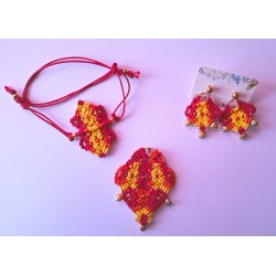 Bracelet tricolore coulissant en macramé de coton ciré Valentine