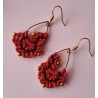 Boucles d'oreilles Coeurs en macramé de coton ciré Valentine