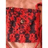 Sac En rouge et noir en macramé de coton, Collection Valentine, création Martine Portelli