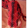 Sac "En rouge et noir" en macramé de coton, Collection Valentine