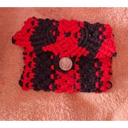 Sac "En rouge et noir" en macramé de coton, Collection Valentine