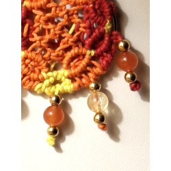 Pendentif macramé de coton et agates Menton