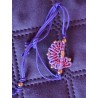 Bracelet coulissant coton ciré et soie Lilas, création Martine Portelli