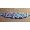 Manchette ajustable en macramé de coton ciré et Amazonite zébrée Lilou