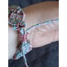 Manchette ajustable en macramé de coton ciré et Amazonite zébrée Lilou