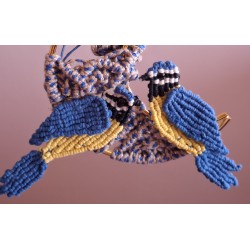 Suspension en macramé de coton Lune Bleue