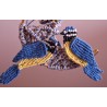 Suspension en macramé de coton Lune Bleue