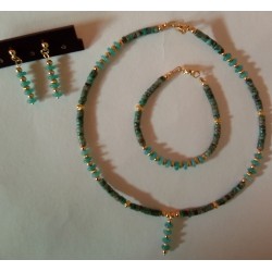 collier en jade et jaspe turquoise LAGON