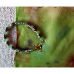 Bracelet aventurine verte et jaspe dalmatien HARMONIE