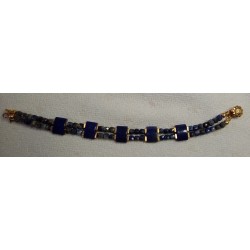 Bracelet 2 rangs lapis lazuli  MIRGISSA